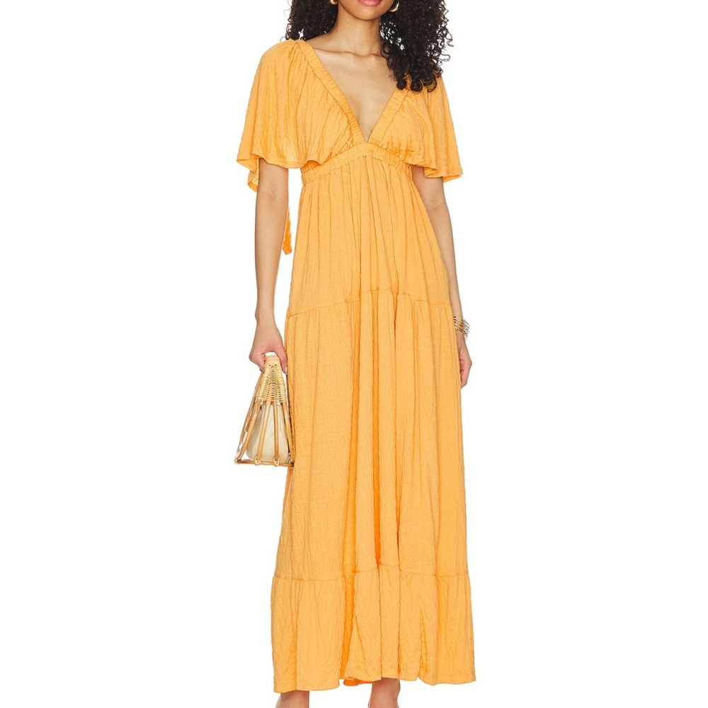 La la Maxi in Bird of yellow by free people. Size M
